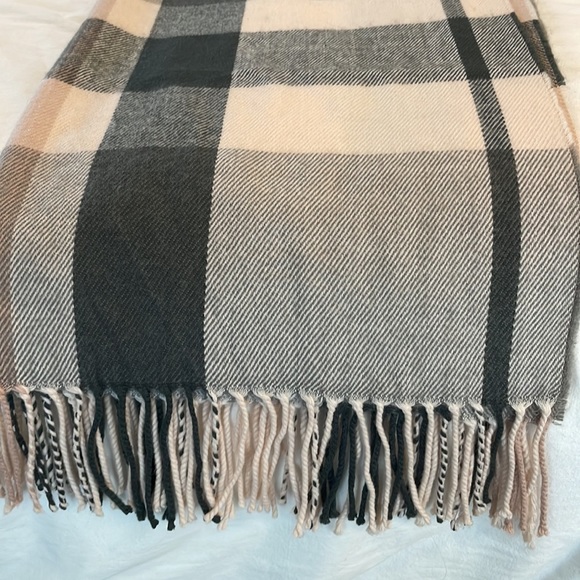 J. Crew Pink & Grey Plaid Scarf - Picture 5 of 6